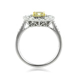 1.32ct Fancy Intense Yellow Radiant Cut Diamond Engagement Ring