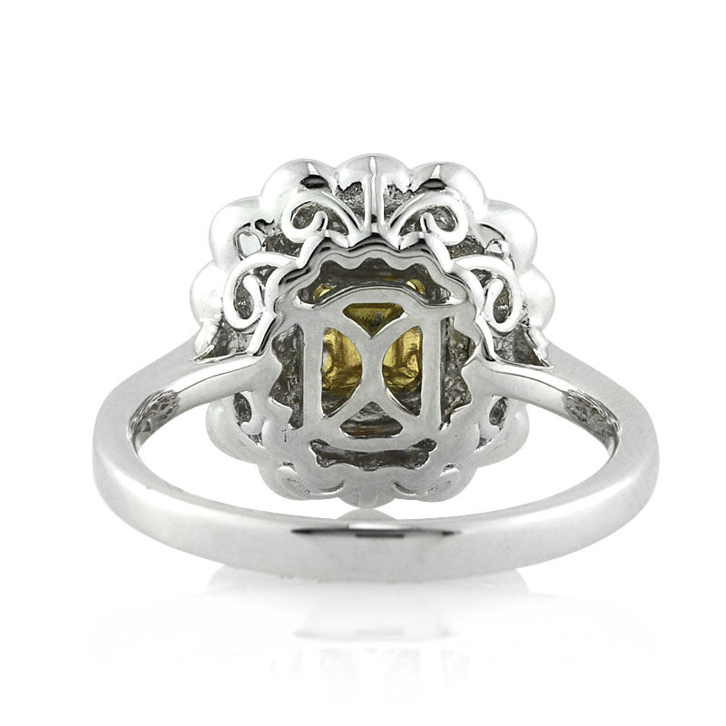 1.32ct Fancy Intense Yellow Radiant Cut Diamond Engagement Ring