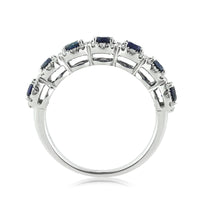 1.84ct Round Cut Sapphire and Diamond Right-Hand Ring