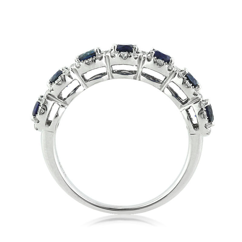 1.84ct Round Cut Sapphire and Diamond Right-Hand Ring