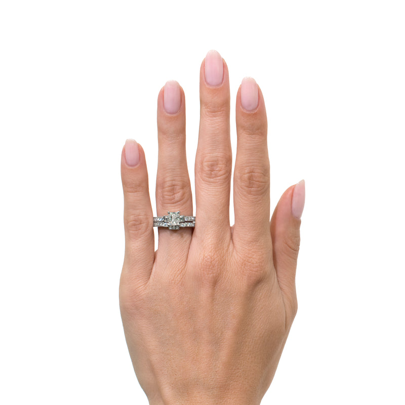 3.15ct Radiant Cut Diamond Engagement Wedding Set