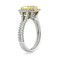 2.93ct Fancy Light Yellow Radiant Cut Diamond Engagement Ring