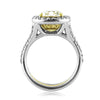 4.65ct Fancy Light Yellow Cushion Cut Diamond Engagement Ring