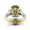4.65ct Fancy Light Yellow Cushion Cut Diamond Engagement Ring