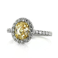 1.71ct Fancy Intense Yellow Oval Cut Diamond Engagement Ring
