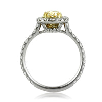 1.71ct Fancy Intense Yellow Oval Cut Diamond Engagement Ring