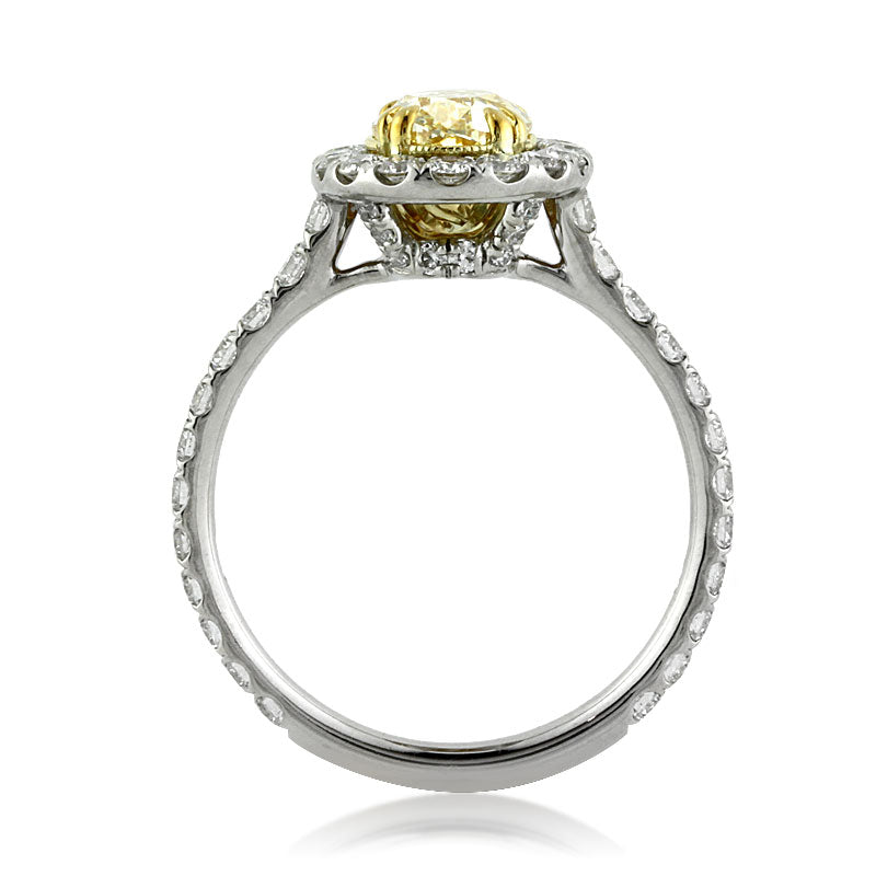 1.71ct Fancy Intense Yellow Oval Cut Diamond Engagement Ring