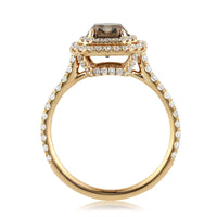 2.21ct Fancy Dark Orange Brown Radiant Cut Diamond Engagement Ring