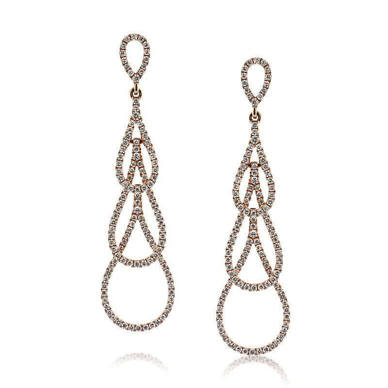 1.50ct Round Brilliant Cut Diamond Waterfall Earrings