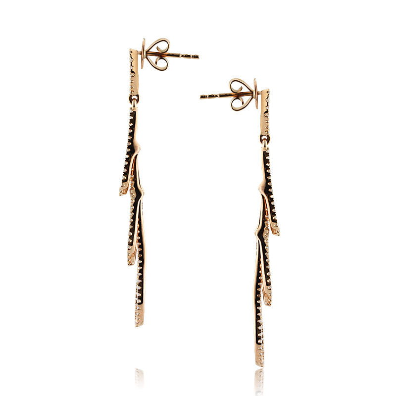 1.50ct Round Brilliant Cut Diamond Waterfall Earrings