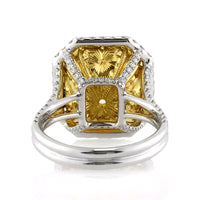 9.36ct Fancy Light Yellow Radiant Cut Diamond Engagement Ring