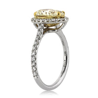 2.85ct Fancy Light Yellow Pear Shaped Diamond Engagement Ring