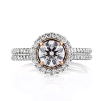 1.94ct Fancy Faint Pink Round Brilliant Cut Diamond Engagement Ring