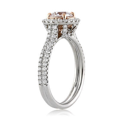 1.94ct Fancy Faint Pink Round Brilliant Cut Diamond Engagement Ring