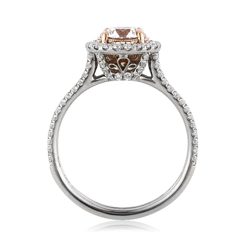 1.94ct Fancy Faint Pink Round Brilliant Cut Diamond Engagement Ring