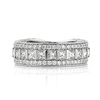 3.25ct Princess and Round Brilliant Cut Diamond Band