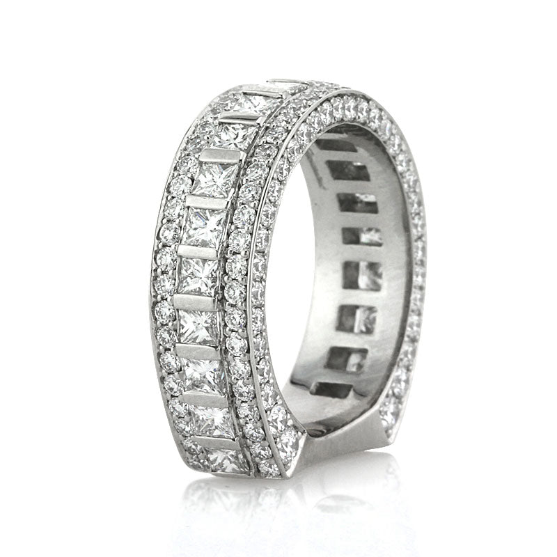 3.25ct Princess and Round Brilliant Cut Diamond Band