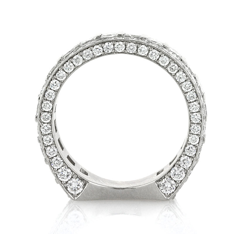3.25ct Princess and Round Brilliant Cut Diamond Band