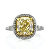 4.90ct Fancy Light Yellow Cushion Diamond Engagement Ring