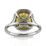 4.90ct Fancy Light Yellow Cushion Diamond Engagement Ring