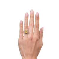 4.90ct Fancy Light Yellow Cushion Diamond Engagement Ring