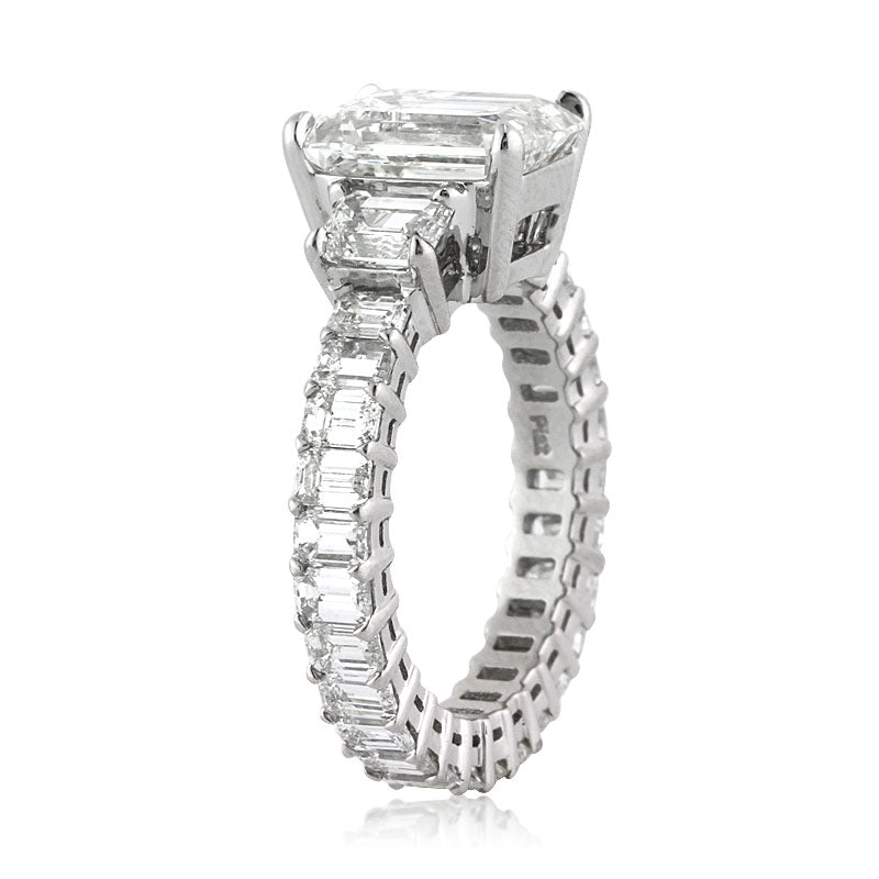 7.14ct Emerald Cut Diamond Engagement Ring