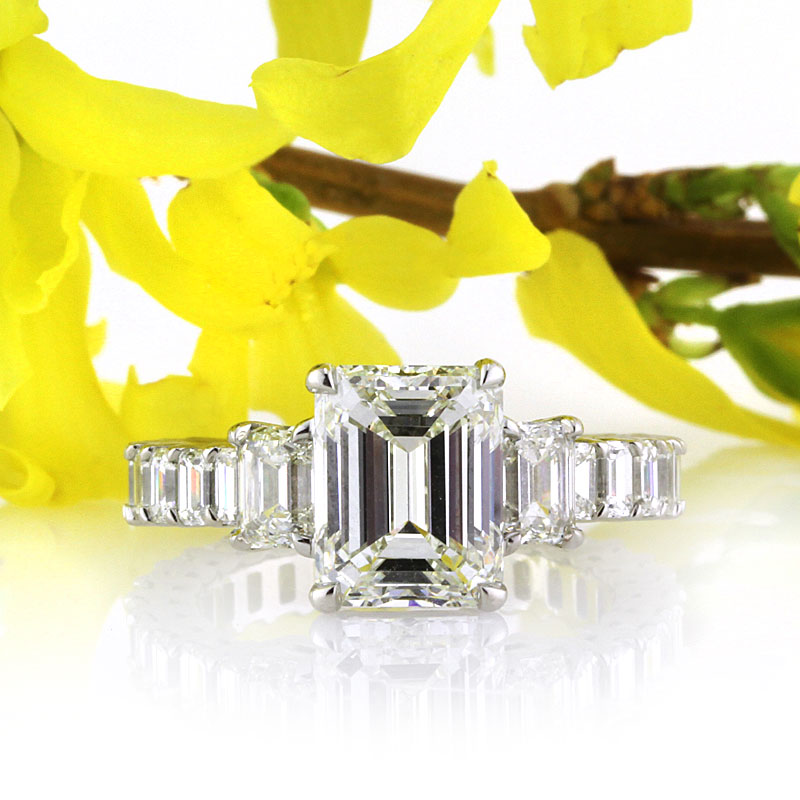 7.14ct Emerald Cut Diamond Engagement Ring