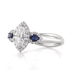 1.66ct Marquise Cut Diamond and Sapphire Engagement Ring