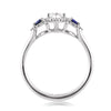 1.66ct Marquise Cut Diamond and Sapphire Engagement Ring