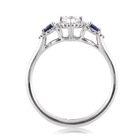 1.66ct Marquise Cut Diamond and Sapphire Engagement Ring