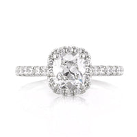 1.93ct Antique Cushion Brilliant Diamond Engagement Ring