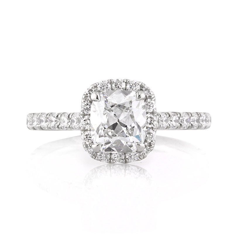 1.93ct Antique Cushion Brilliant Diamond Engagement Ring