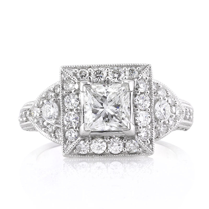 2.03ct Princess Cut Diamond Engagement Ring