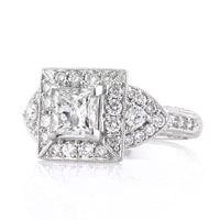 2.03ct Princess Cut Diamond Engagement Ring