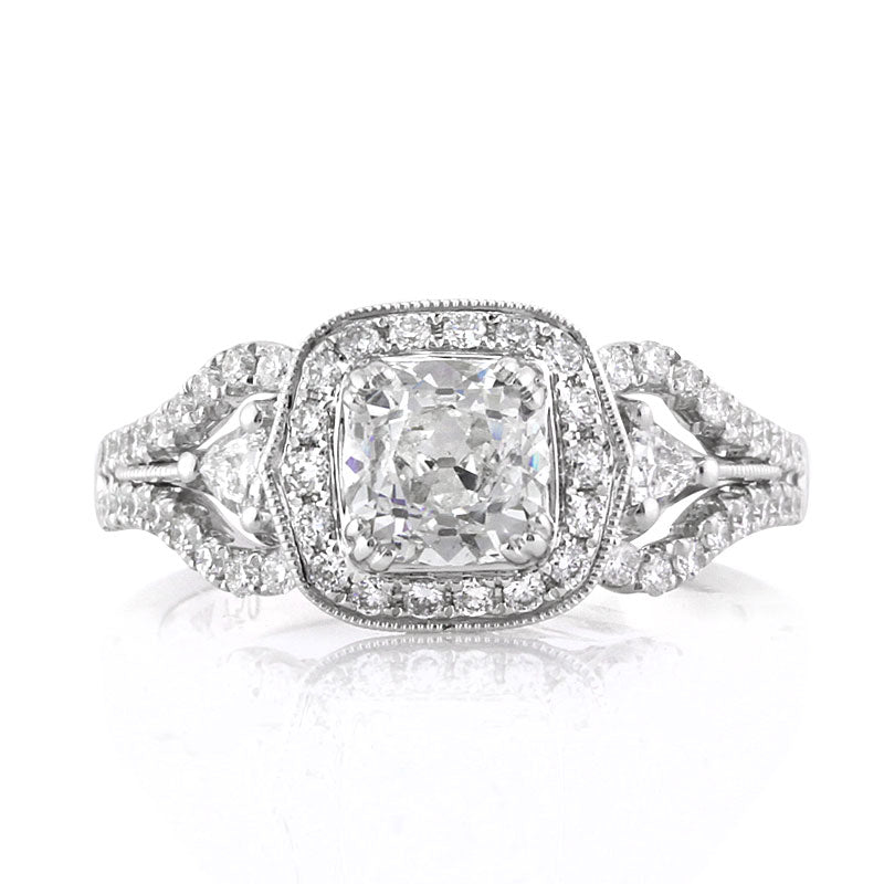 2.09ct Old Mine Cut Diamond Engagement Ring