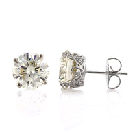 6.62ct Round Brilliant Cut Diamond Stud Earrings