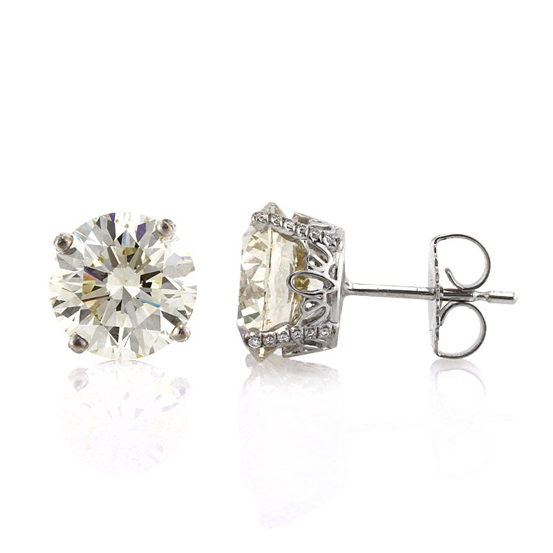 6.62ct Round Brilliant Cut Diamond Stud Earrings
