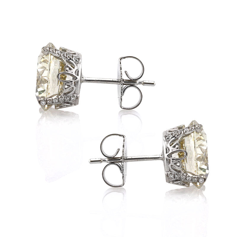 6.62ct Round Brilliant Cut Diamond Stud Earrings