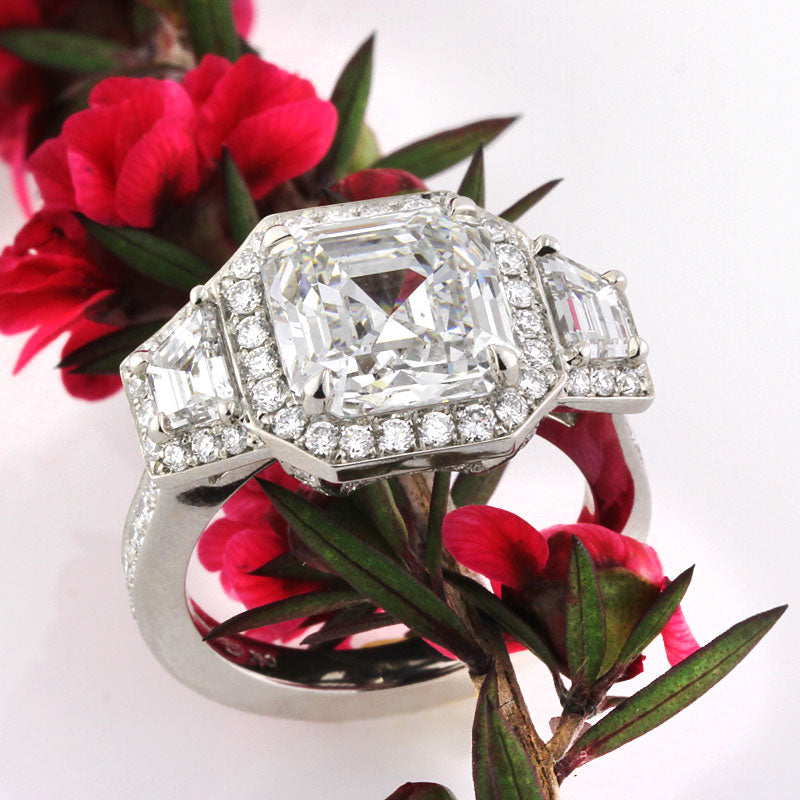 4.53ct Asscher Cut Diamond Engagement Ring