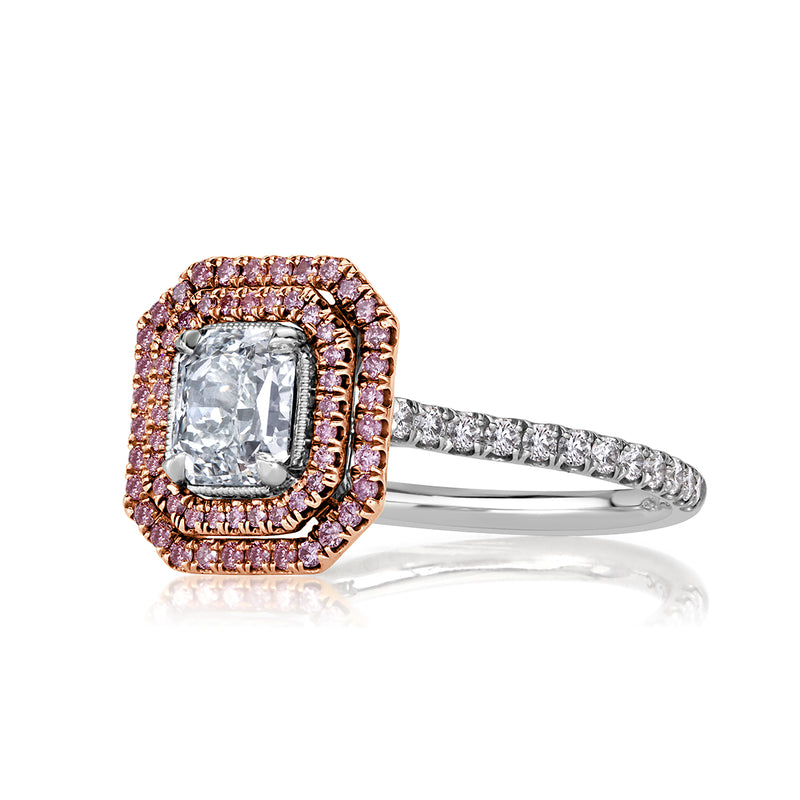 1.42ct Fancy Light Blue Radiant Cut Diamond Engagement Ring