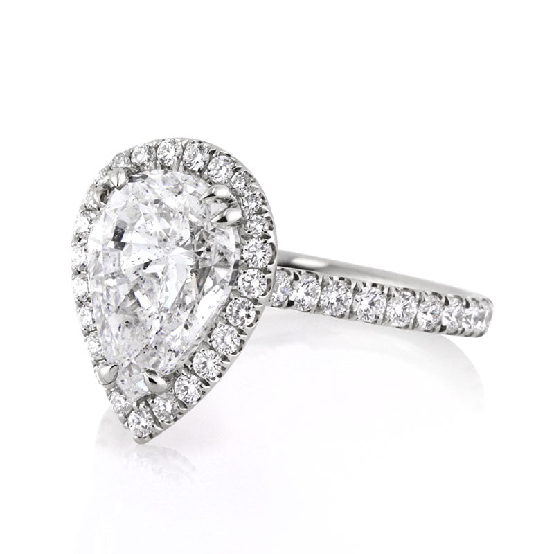 4.02ct Pear Shaped Diamond Engagement Ring