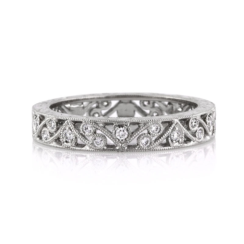 0.20ct Round Brilliant Cut Diamond Filigree Eternity Band