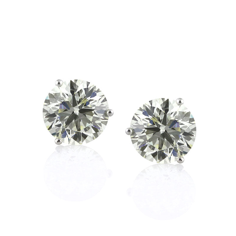 5.07ct Round Brilliant Cut Diamond Stud Earrings