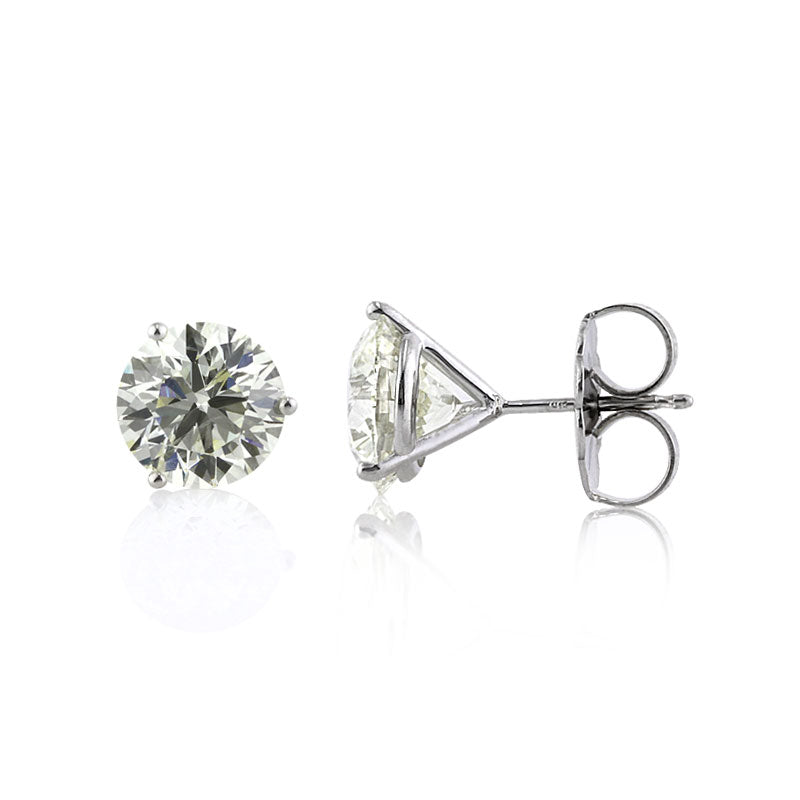 5.07ct Round Brilliant Cut Diamond Stud Earrings