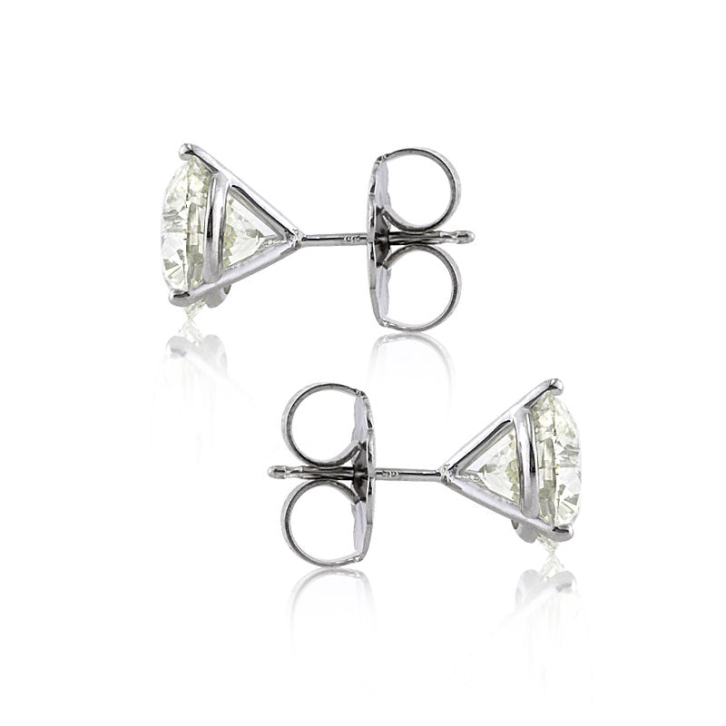 5.07ct Round Brilliant Cut Diamond Stud Earrings