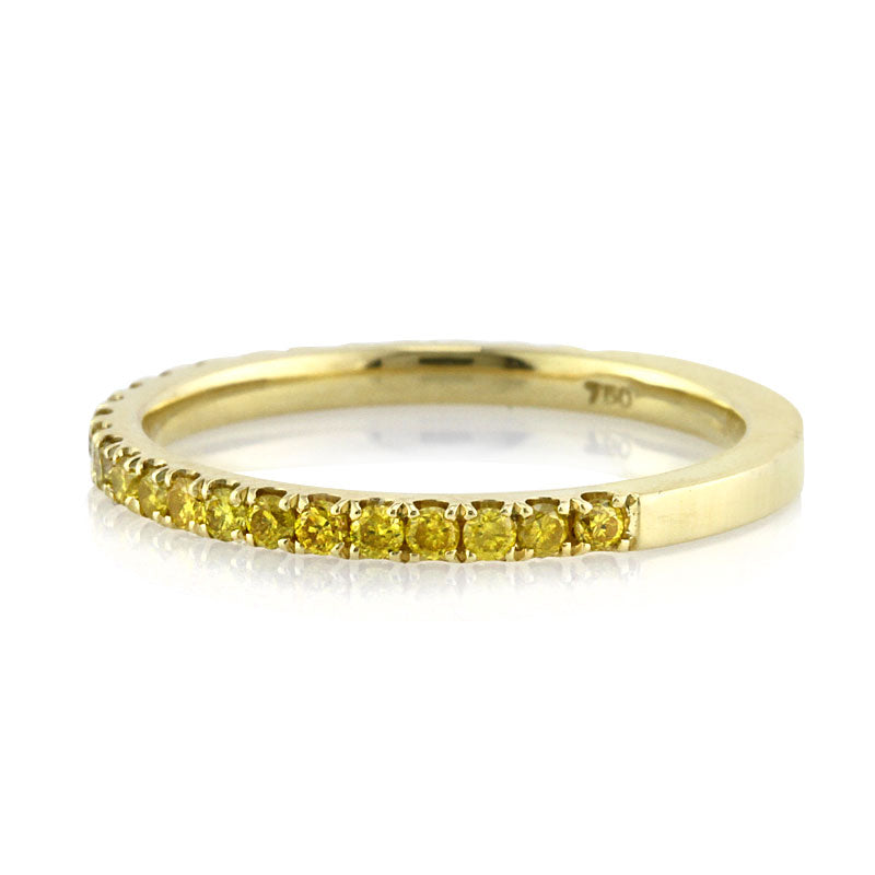 0.50ct Fancy Yellow Round Brilliant Cut Diamond Wedding Band