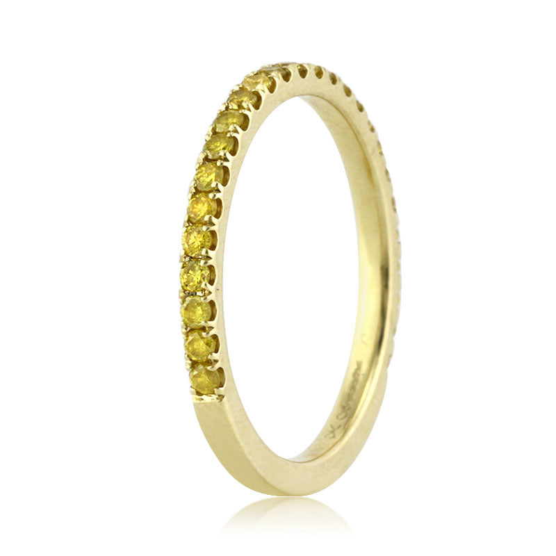 0.50ct Fancy Yellow Round Brilliant Cut Diamond Wedding Band