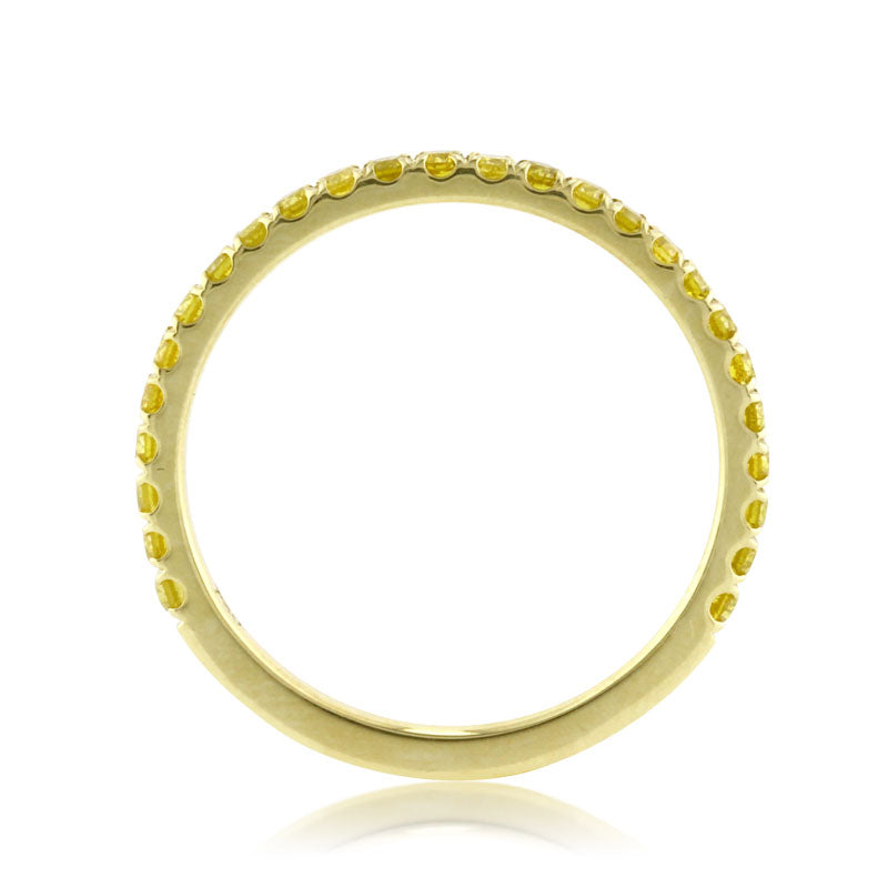 0.50ct Fancy Yellow Round Brilliant Cut Diamond Wedding Band