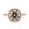 3.61ct Fancy Orange Brown Antique European Round Cut Diamond Engagement Ring