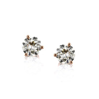 3.41ct Antique European Cut Diamond Stud Earrings